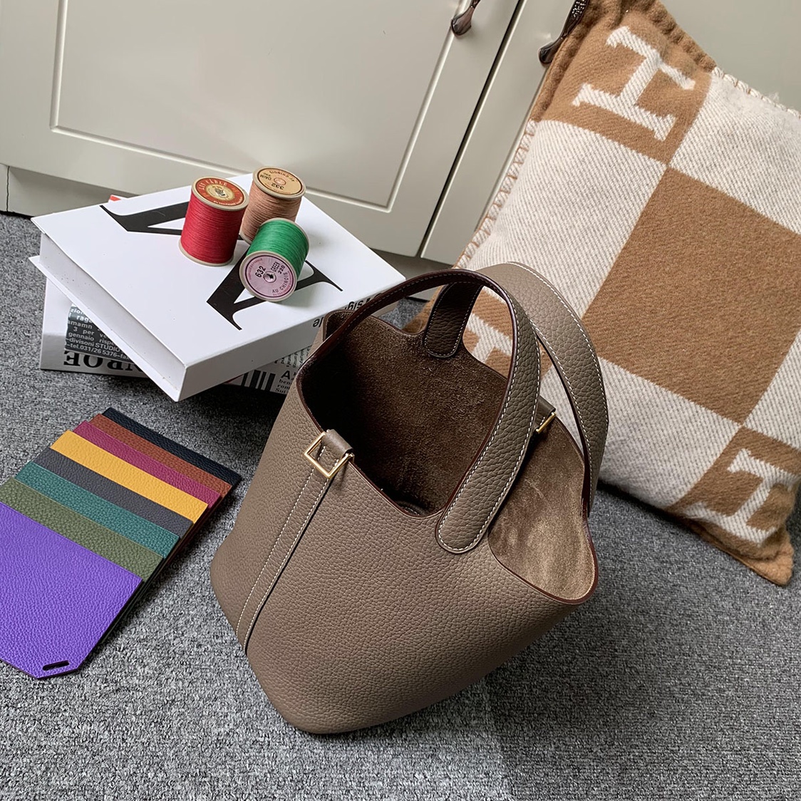 에르메스 피코탄18 에토프 금장 끌레망스 가죽